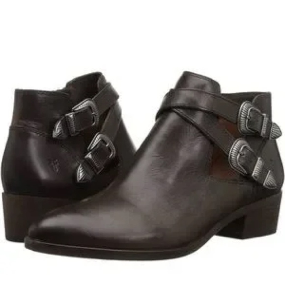 Frye Ray Western Buckle Boot 7.5 Black- great condition!